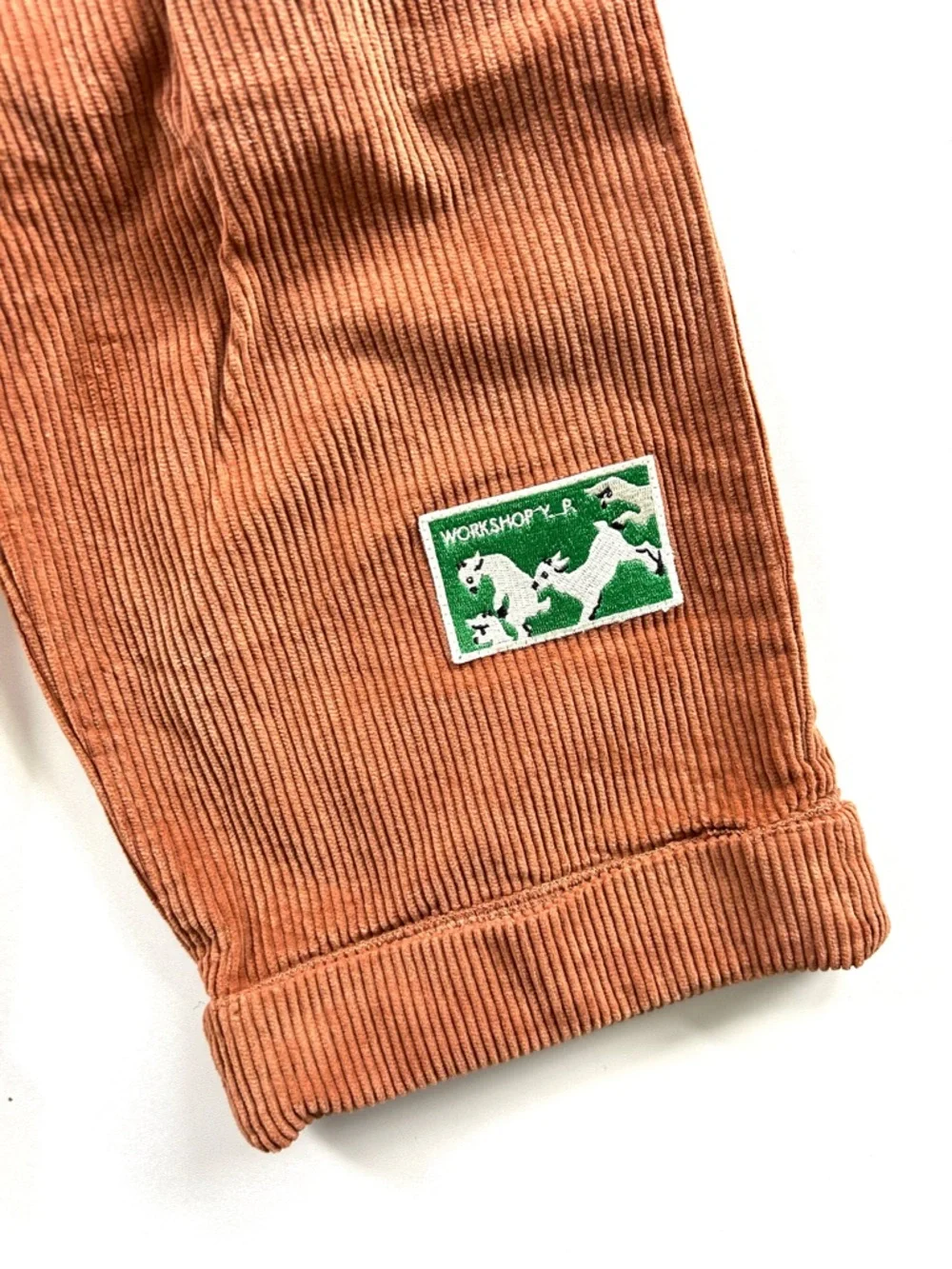 Yellowpelota Organic Cotton Corduroy Caramel Brown Pleated Trouser Pants